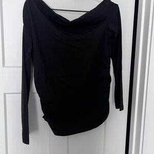 LOFT Black Long-Sleeve Off The Shoulder Top